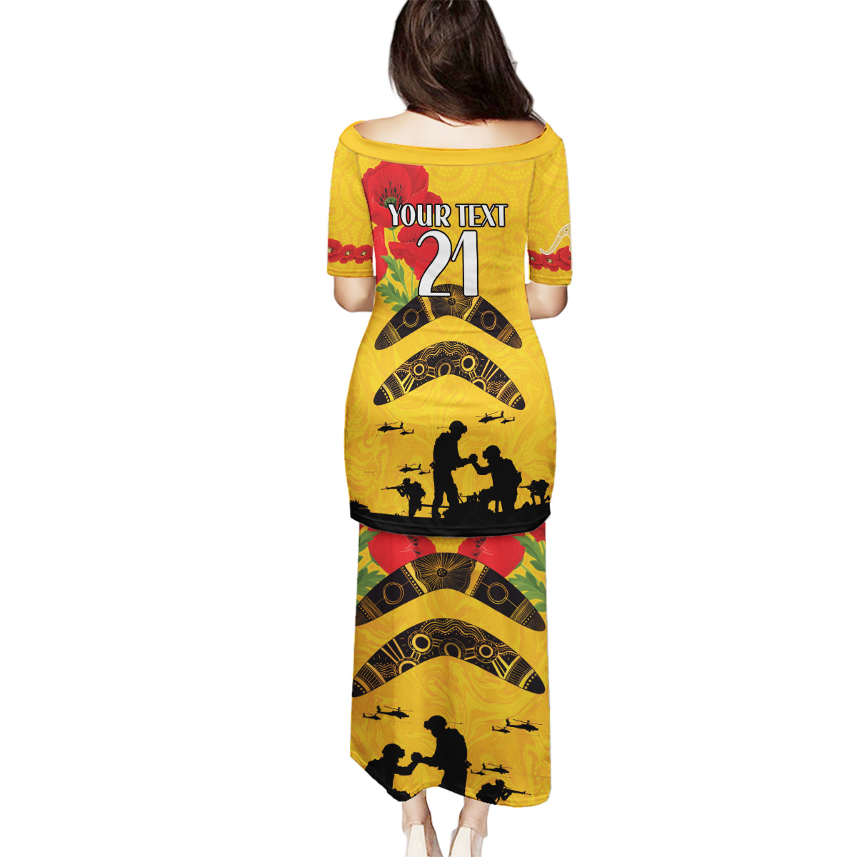 Australia Matildas Soccer ANZAC Custom Family Matching Puletasi and Hawaiian Shirt Gallipoli Soldier With Aboriginal Dots Art