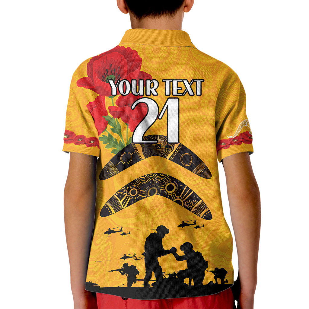 Australia Matildas Soccer ANZAC Custom Kid Polo Shirt Gallipoli Soldier With Aboriginal Dots Art - Vibe Hoodie Shop