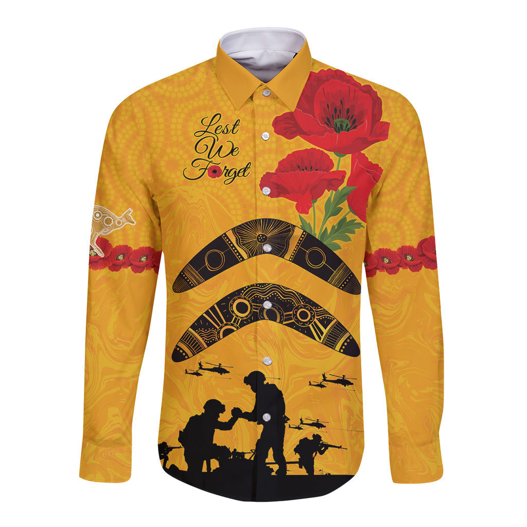 Australia Matildas Soccer ANZAC Custom Long Sleeve Button Shirt Gallipoli Soldier With Aboriginal Dots Art - Vibe Hoodie Shop