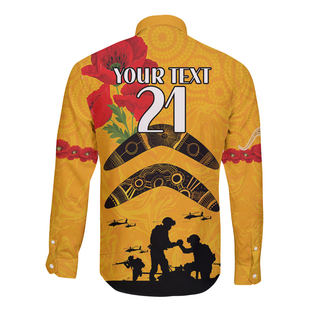 Australia Matildas Soccer ANZAC Custom Long Sleeve Button Shirt Gallipoli Soldier With Aboriginal Dots Art - Vibe Hoodie Shop