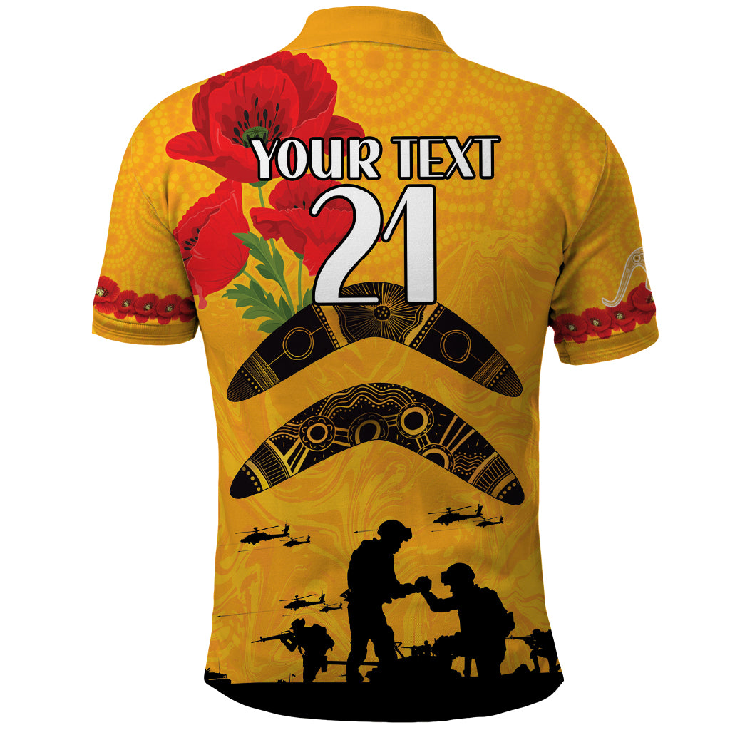 Australia Matildas Soccer ANZAC Custom Polo Shirt Gallipoli Soldier With Aboriginal Dots Art LT9 - Vibe Hoodie Shop