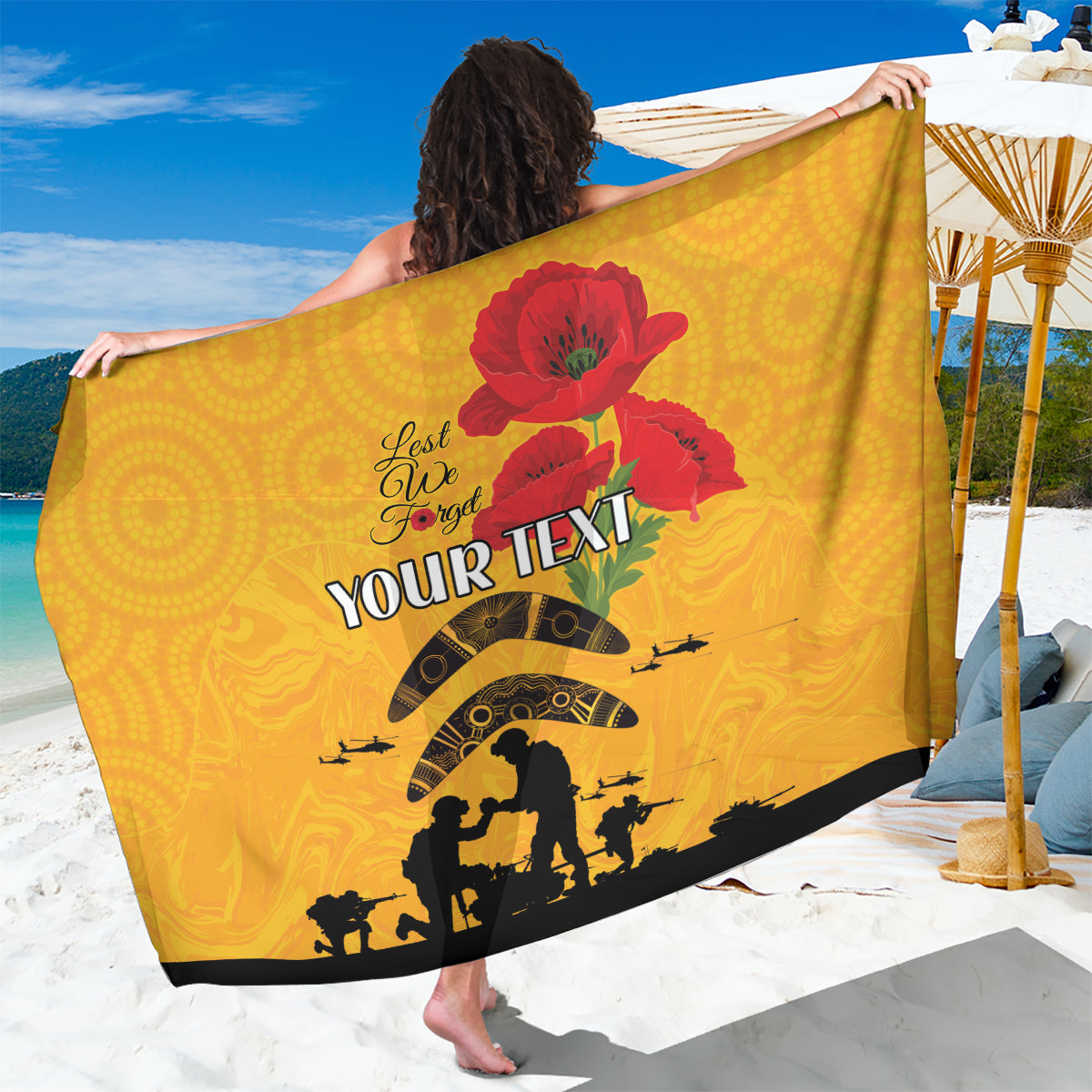 Australia Matildas Soccer ANZAC Custom Sarong Gallipoli Soldier With Aboriginal Dots Art - Vibe Hoodie Shop