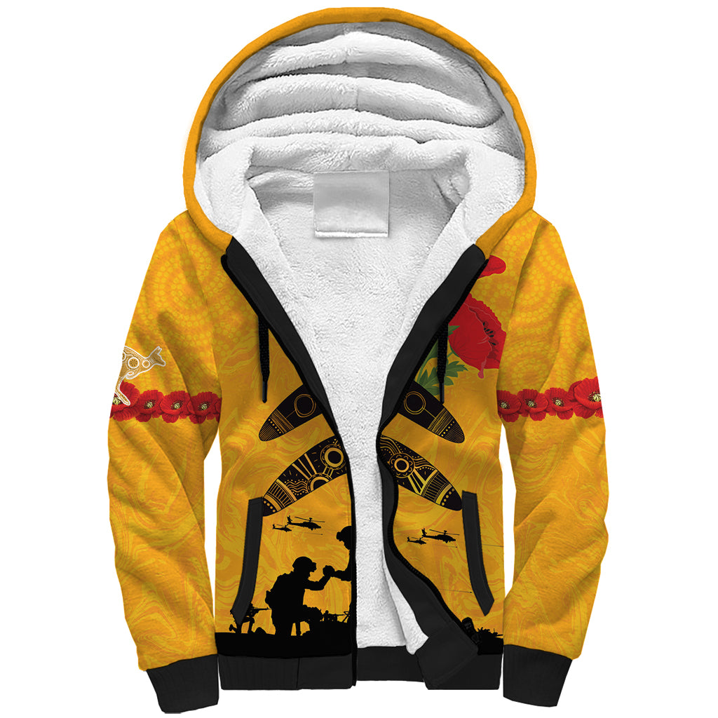 Australia Matildas Soccer ANZAC Custom Sherpa Hoodie Gallipoli Soldier With Aboriginal Dots Art - Vibe Hoodie Shop