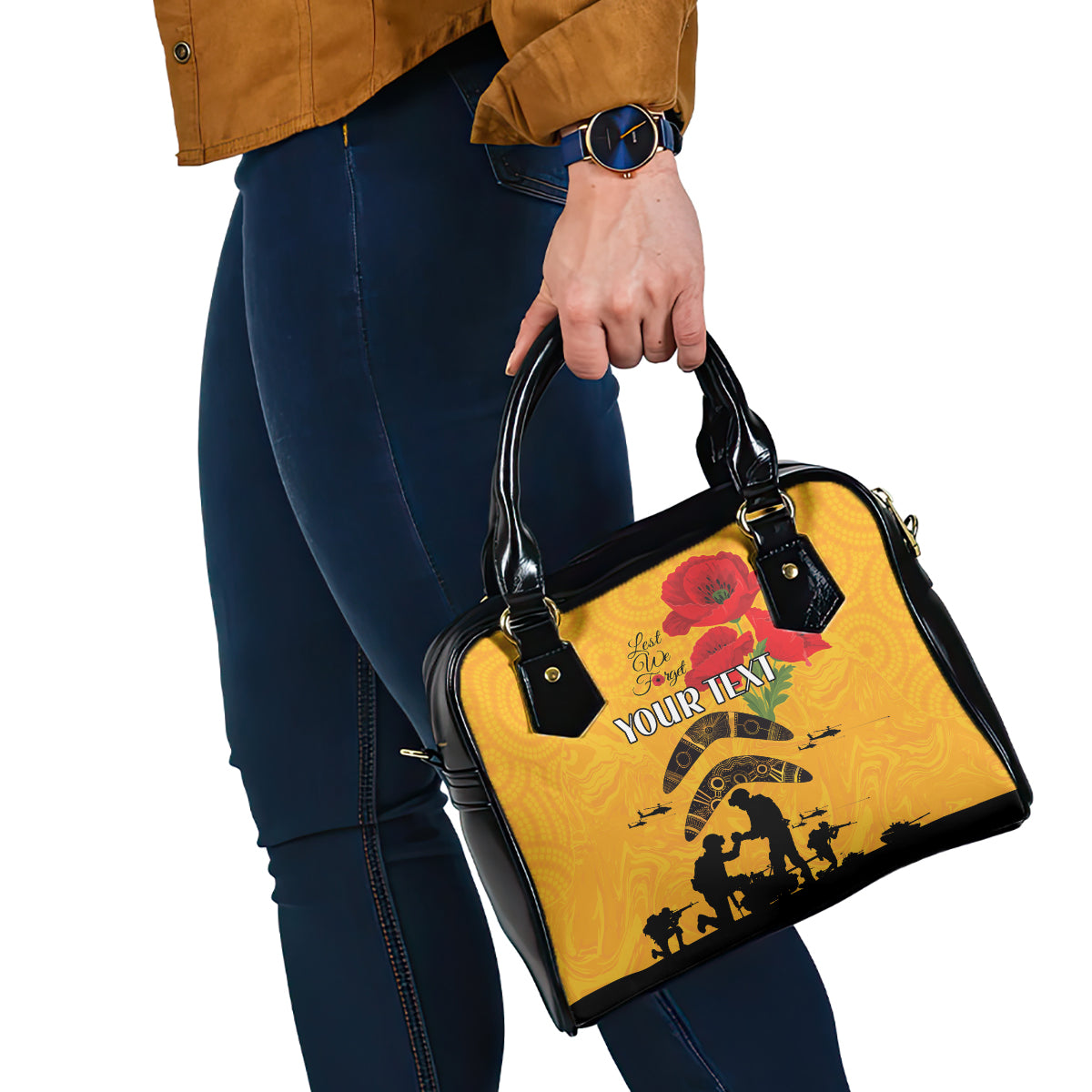 Australia Matildas Soccer ANZAC Custom Shoulder Handbag Gallipoli Soldier With Aboriginal Dots Art - Vibe Hoodie Shop
