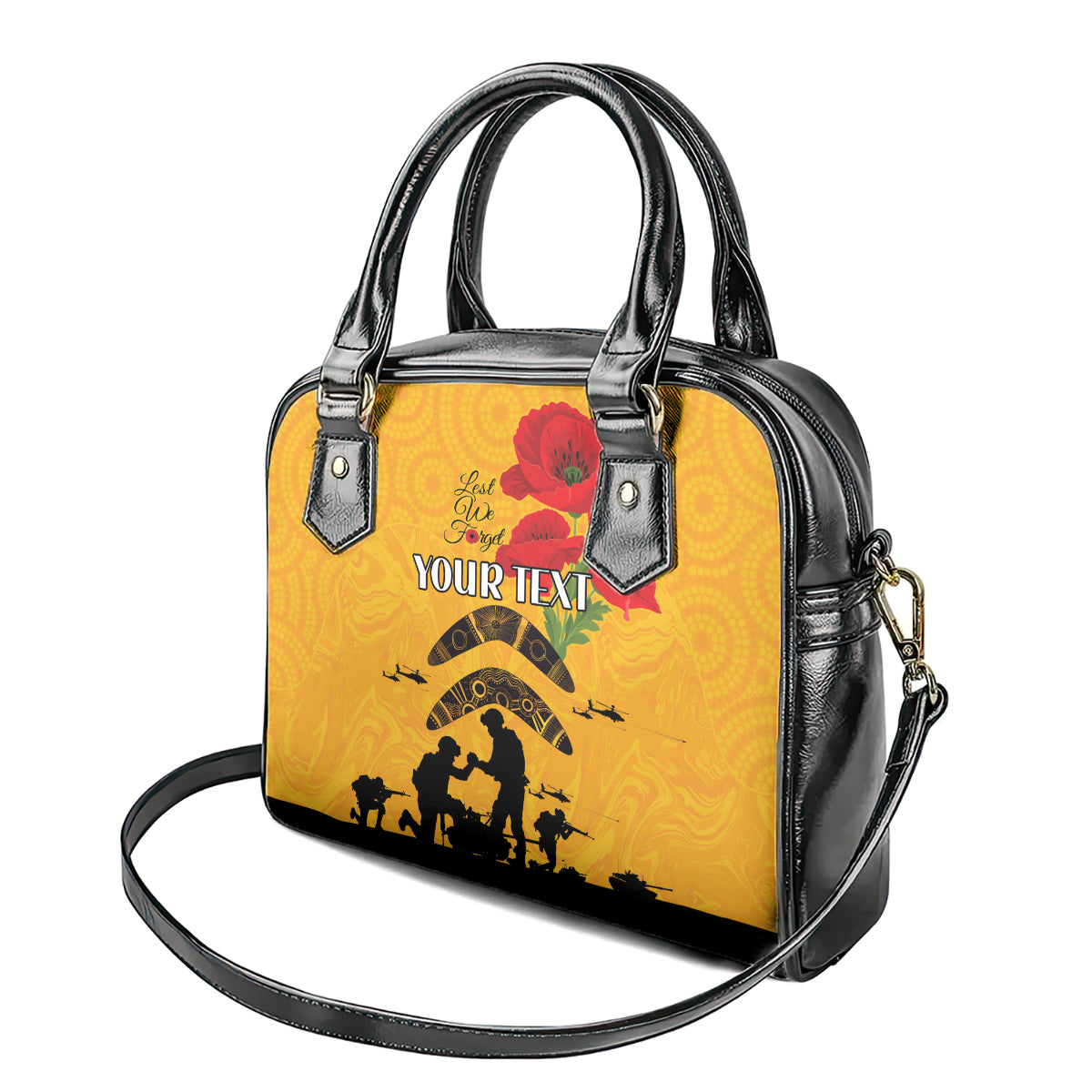 Australia Matildas Soccer ANZAC Custom Shoulder Handbag Gallipoli Soldier With Aboriginal Dots Art - Vibe Hoodie Shop