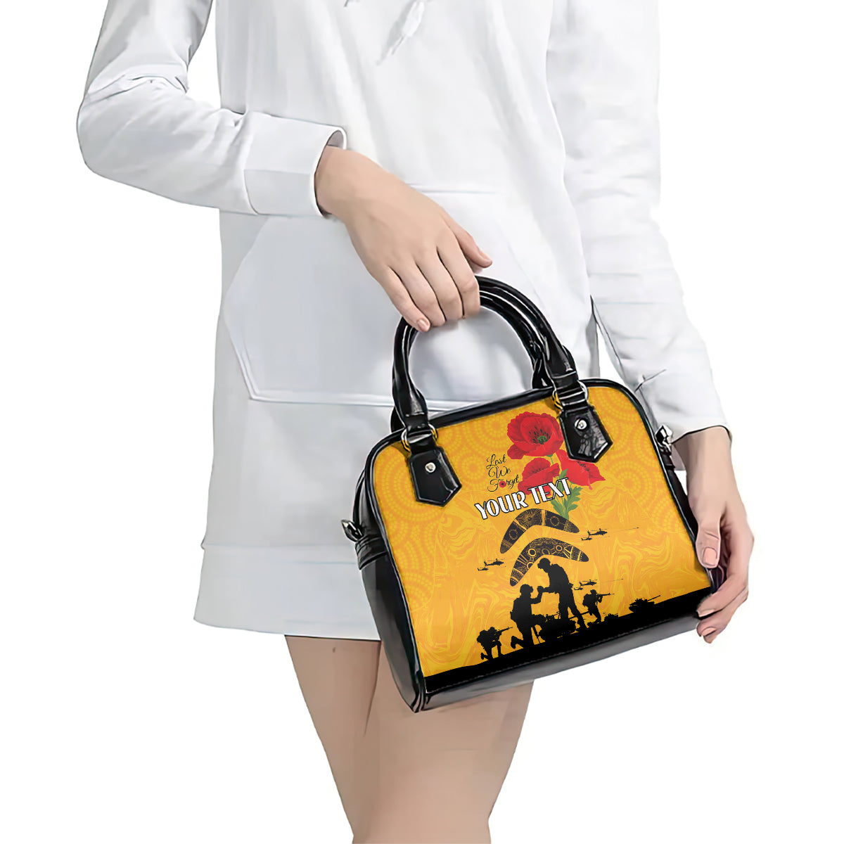 Australia Matildas Soccer ANZAC Custom Shoulder Handbag Gallipoli Soldier With Aboriginal Dots Art - Vibe Hoodie Shop