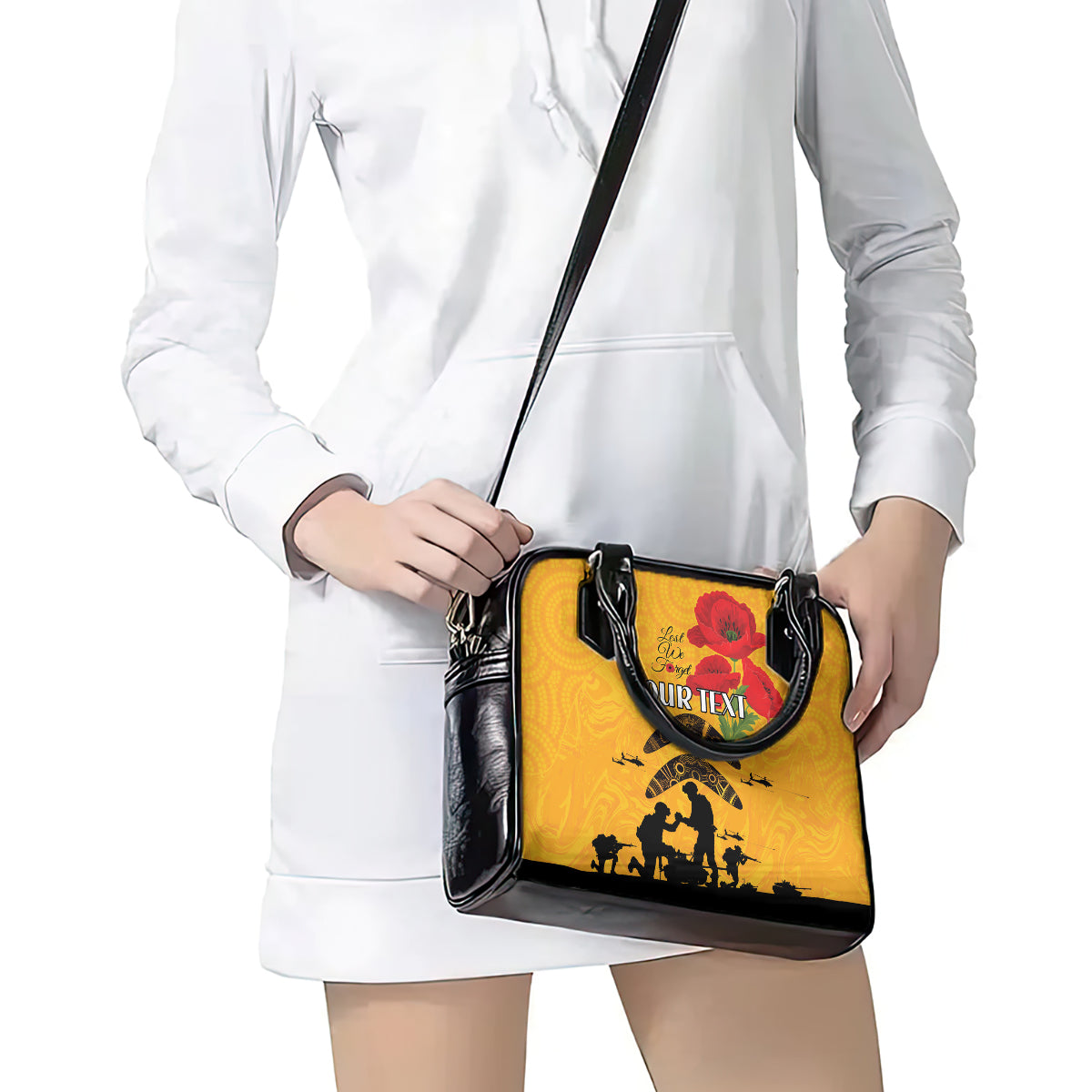 Australia Matildas Soccer ANZAC Custom Shoulder Handbag Gallipoli Soldier With Aboriginal Dots Art - Vibe Hoodie Shop