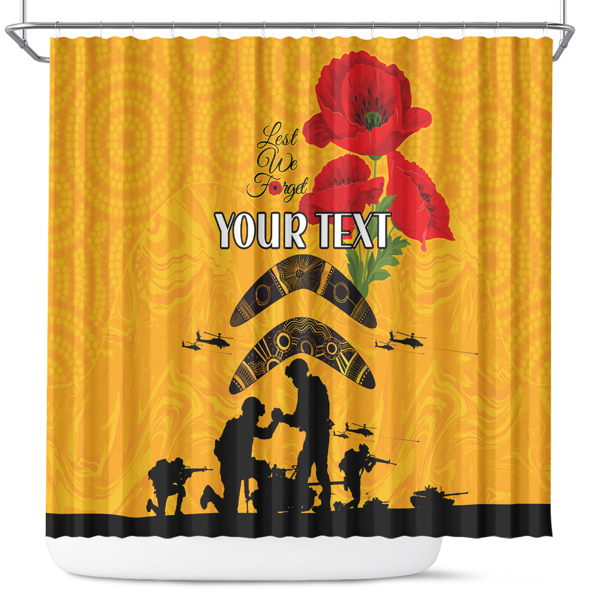 Australia Matildas Soccer ANZAC Custom Shower Curtain Gallipoli Soldier With Aboriginal Dots Art