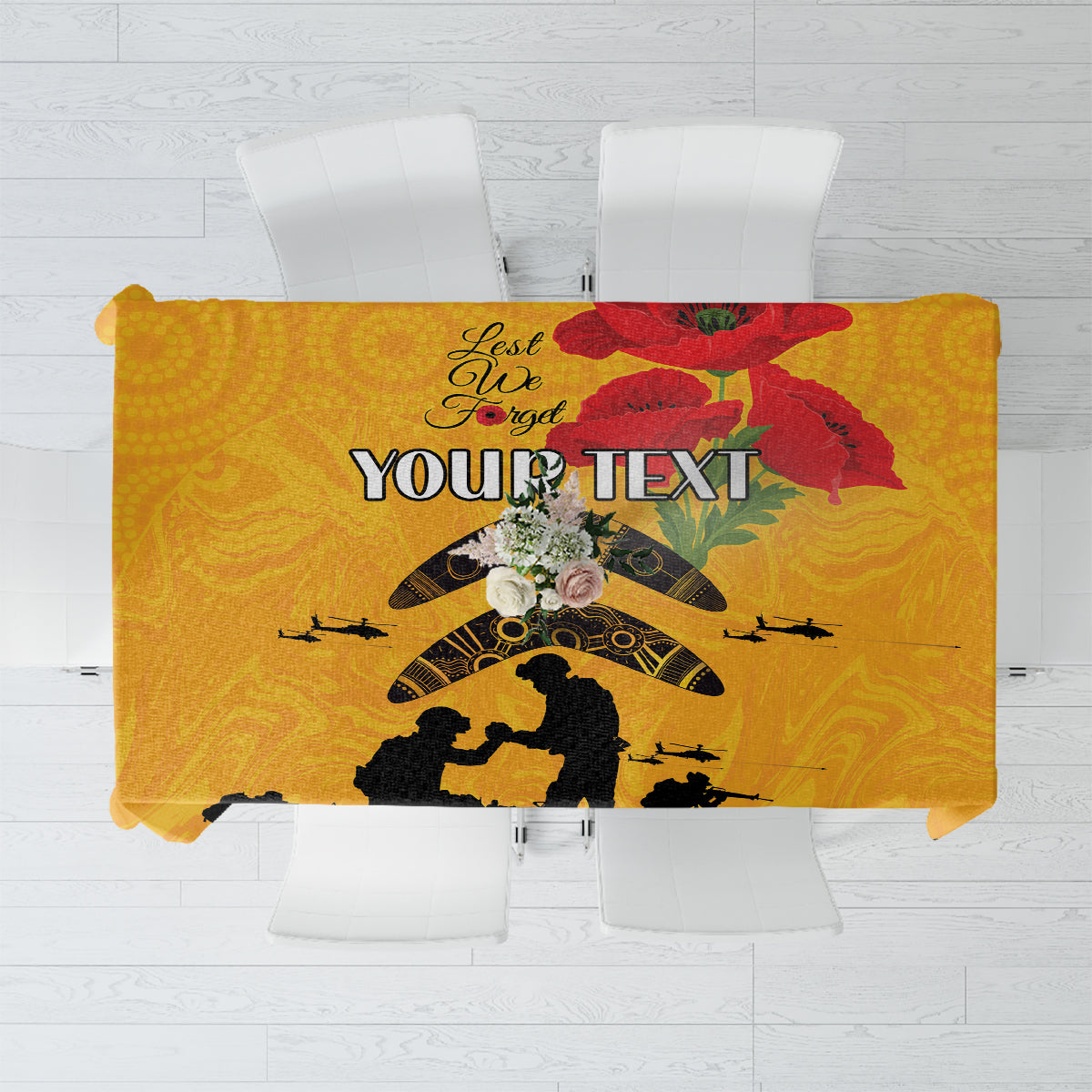 Australia Matildas Soccer ANZAC Custom Tablecloth Gallipoli Soldier With Aboriginal Dots Art