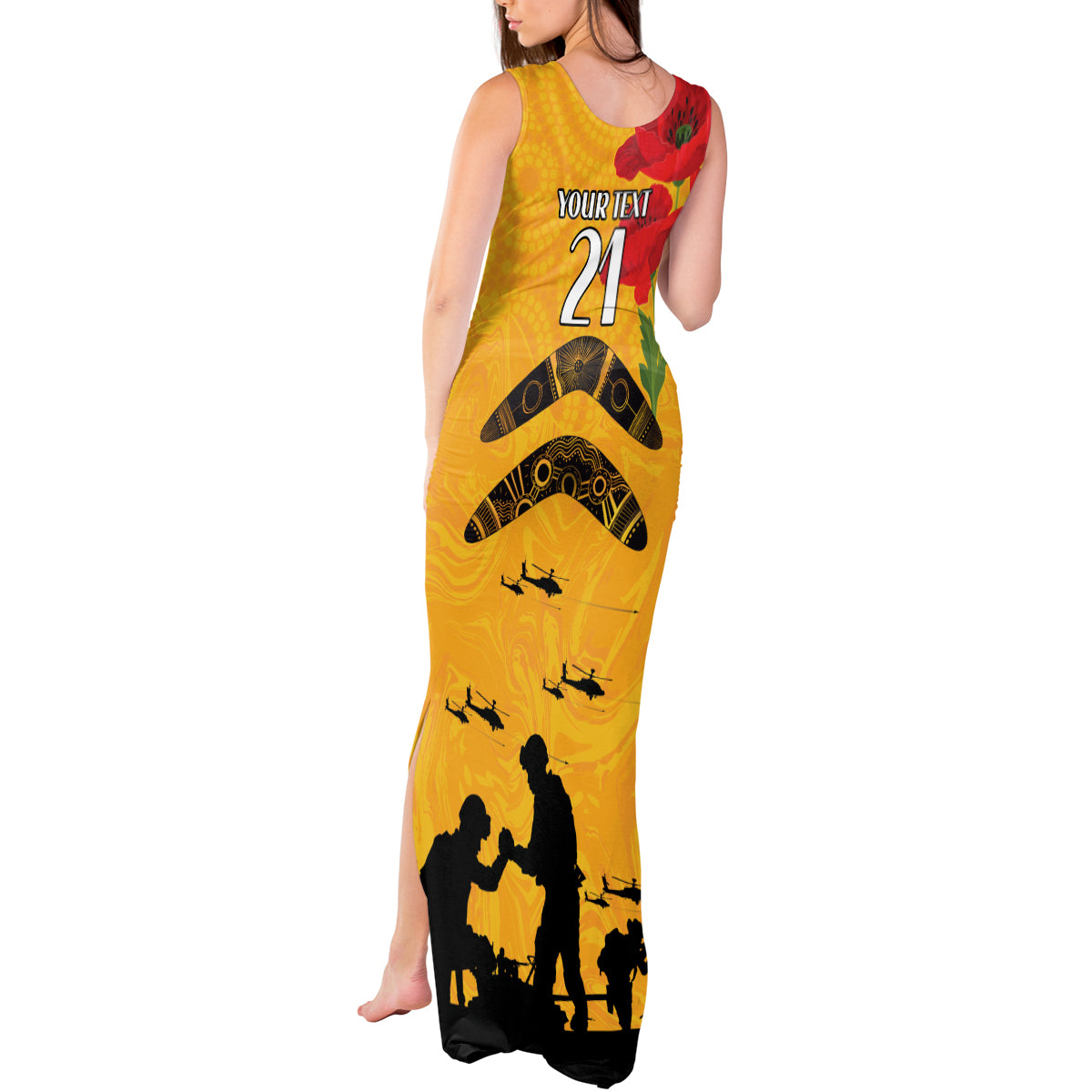 Australia Matildas Soccer ANZAC Custom Tank Maxi Dress Gallipoli Soldier With Aboriginal Dots Art