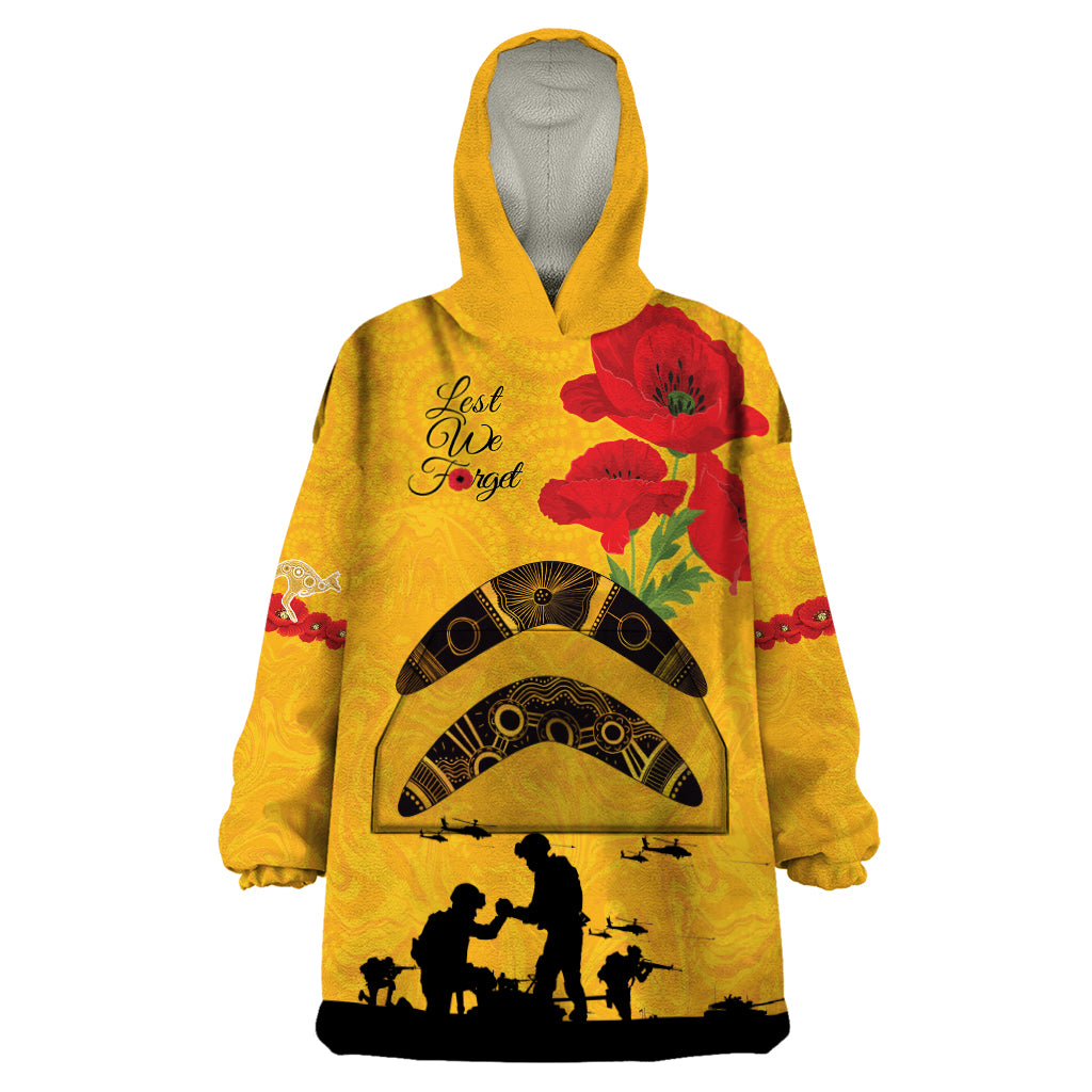 Australia Matildas Soccer ANZAC Custom Wearable Blanket Hoodie Gallipoli Soldier With Aboriginal Dots Art - Vibe Hoodie Shop