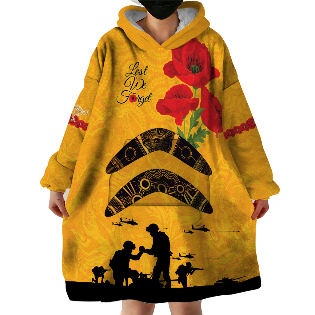 Australia Matildas Soccer ANZAC Custom Wearable Blanket Hoodie Gallipoli Soldier With Aboriginal Dots Art - Vibe Hoodie Shop