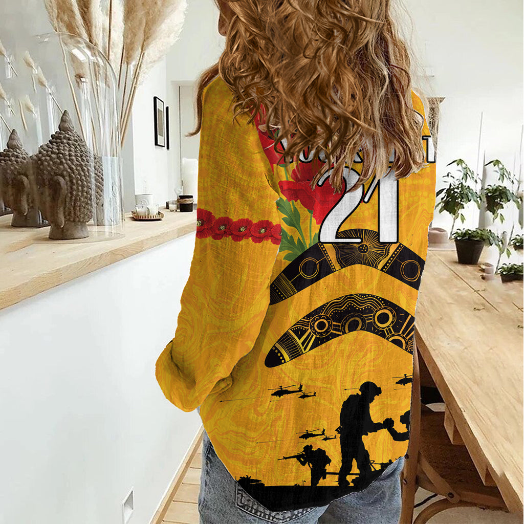 Australia Matildas Soccer ANZAC Custom Women Casual Shirt Gallipoli Soldier With Aboriginal Dots Art - Vibe Hoodie Shop