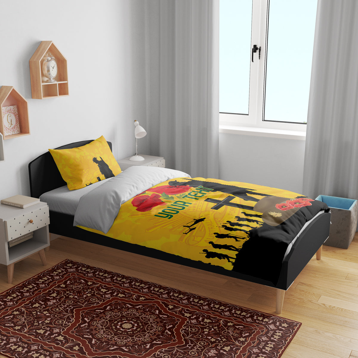 Australia Socceroos Soccer ANZAC Custom Bedding Set Gallipoli Soldier With Camouflage Art - Vibe Hoodie Shop