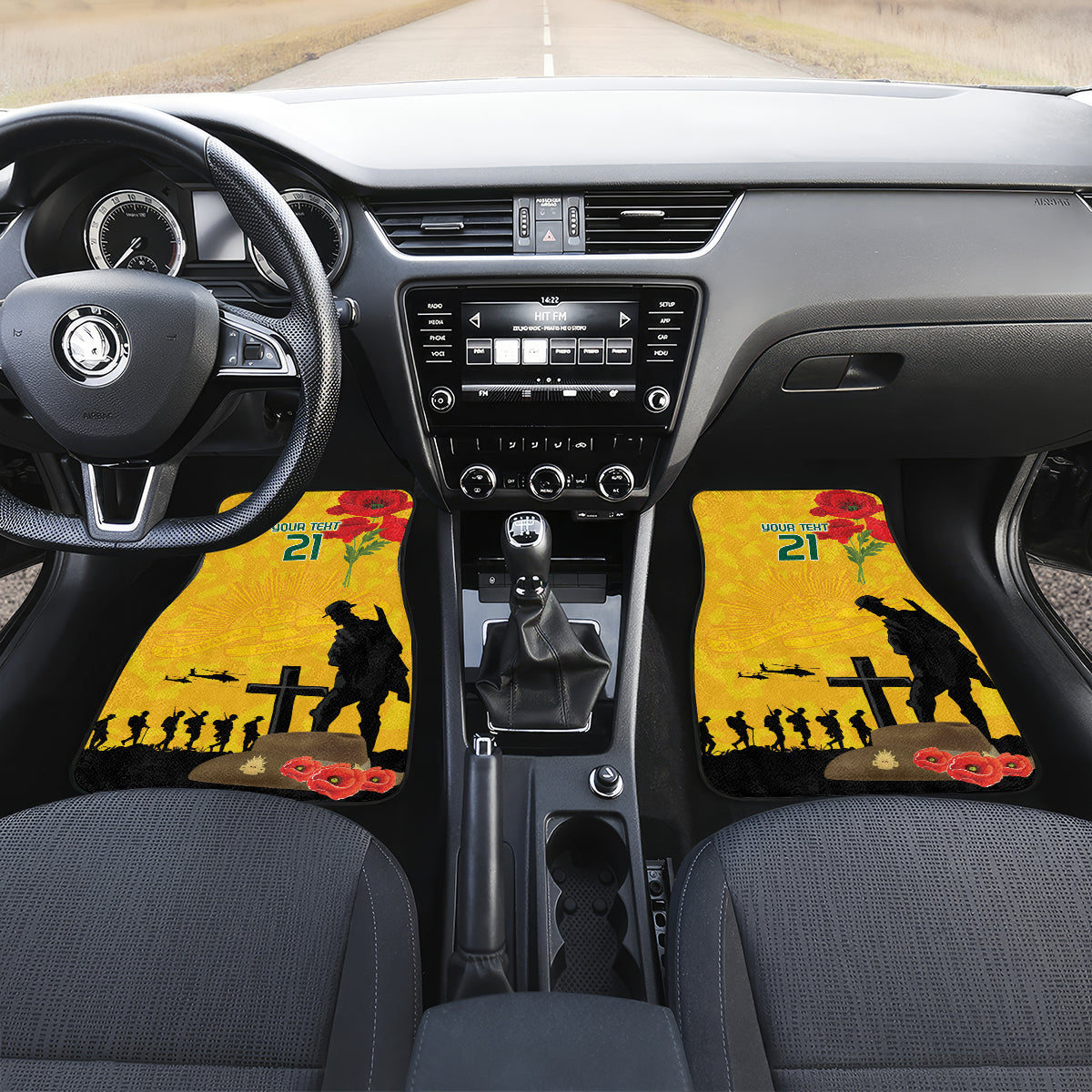 Australia Socceroos Soccer ANZAC Custom Car Mats Gallipoli Soldier With Camouflage Art