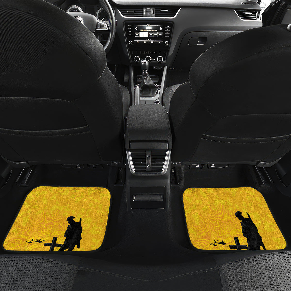 Australia Socceroos Soccer ANZAC Custom Car Mats Gallipoli Soldier With Camouflage Art