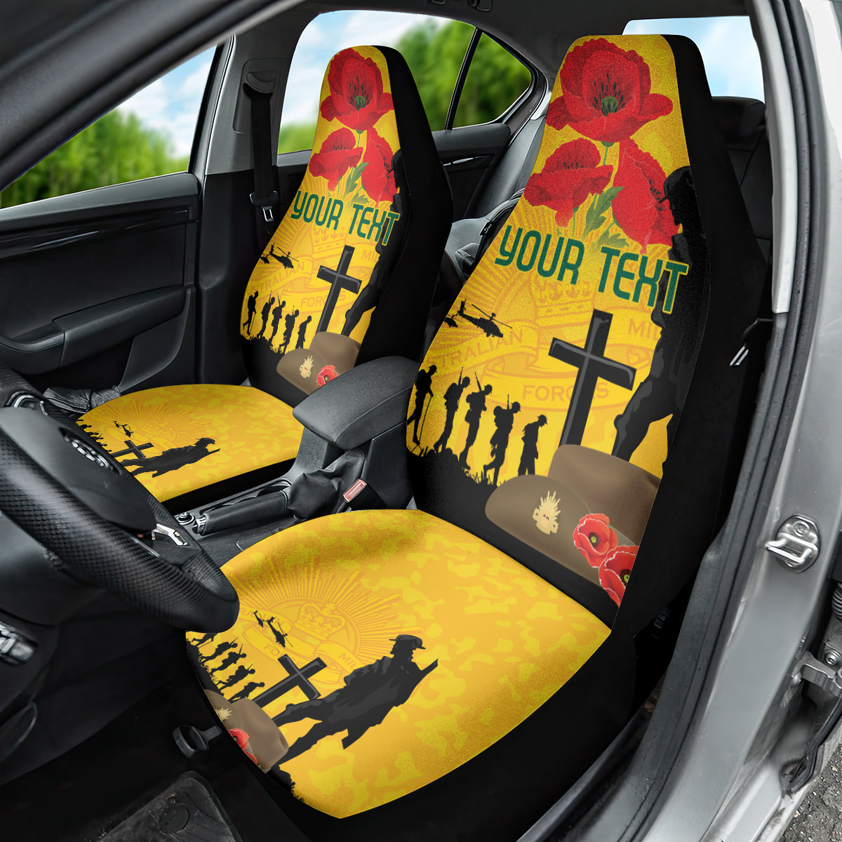 Australia Socceroos Soccer ANZAC Custom Car Seat Cover Gallipoli Soldier With Camouflage Art - Vibe Hoodie Shop