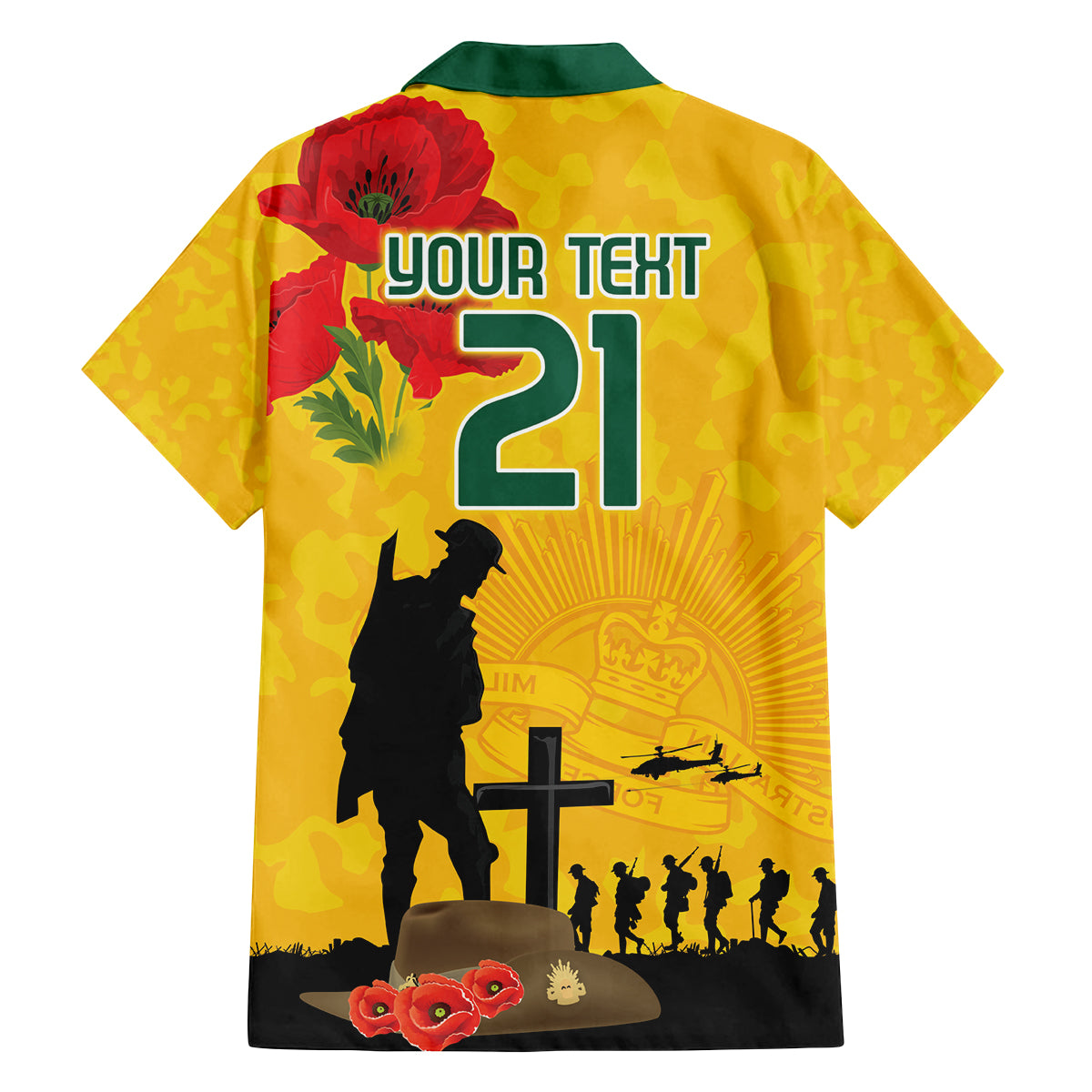 Australia Socceroos Soccer ANZAC Custom Family Matching Off Shoulder Short Dress and Hawaiian Shirt Gallipoli Soldier With Camouflage Art