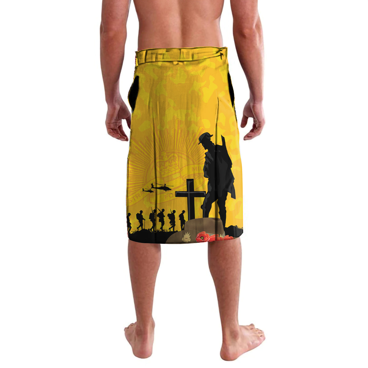 Australia Socceroos Soccer ANZAC Custom Lavalava Gallipoli Soldier With Camouflage Art