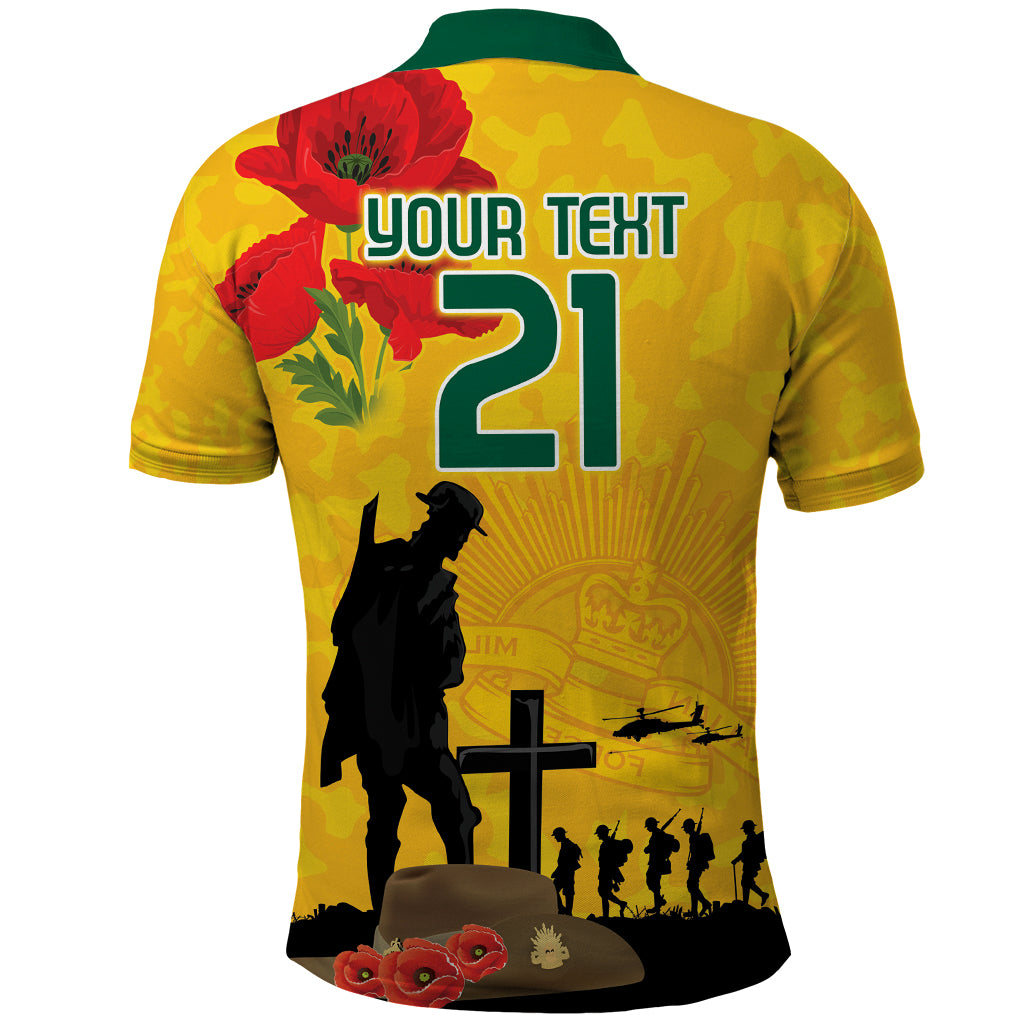 Australia Socceroos Soccer ANZAC Custom Polo Shirt Gallipoli Soldier With Camouflage Art LT9 - Vibe Hoodie Shop