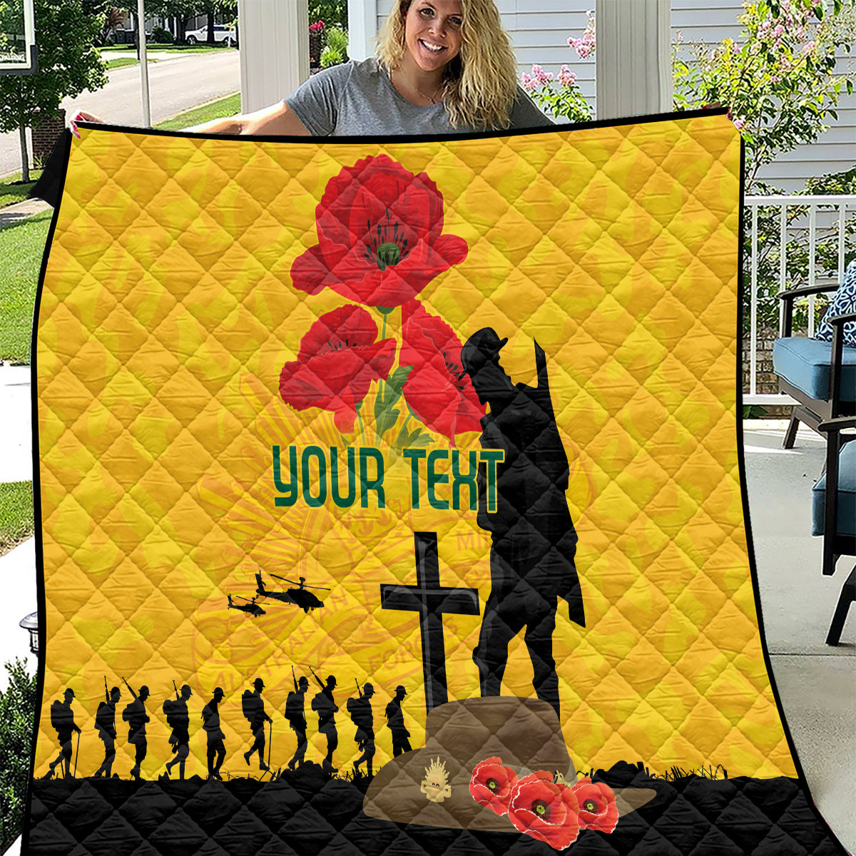 Australia Socceroos Soccer ANZAC Custom Quilt Gallipoli Soldier With Camouflage Art - Vibe Hoodie Shop