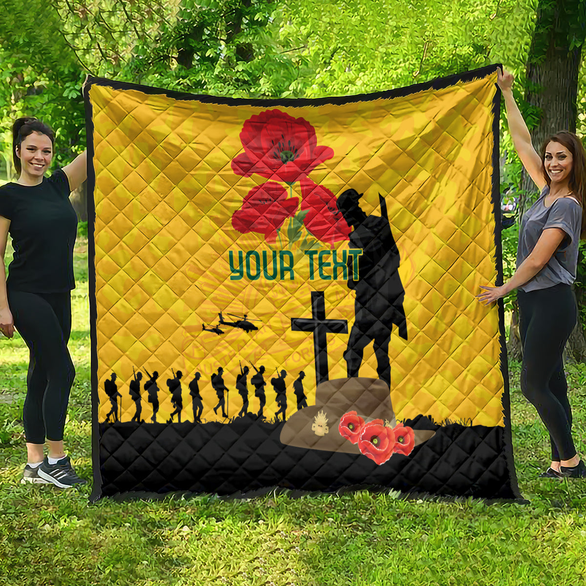 Australia Socceroos Soccer ANZAC Custom Quilt Gallipoli Soldier With Camouflage Art - Vibe Hoodie Shop