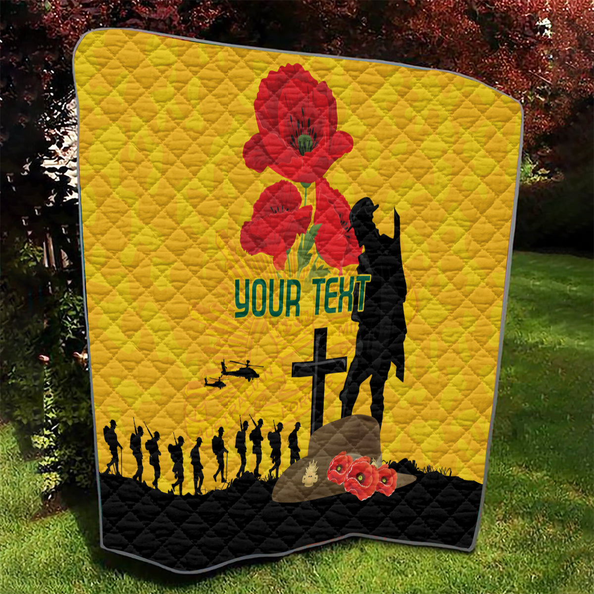 Australia Socceroos Soccer ANZAC Custom Quilt Gallipoli Soldier With Camouflage Art - Vibe Hoodie Shop