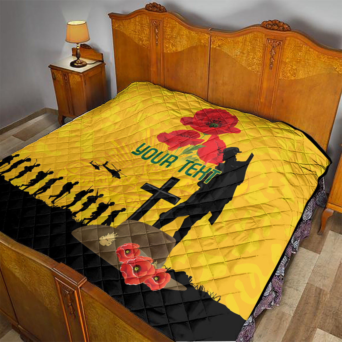 Australia Socceroos Soccer ANZAC Custom Quilt Gallipoli Soldier With Camouflage Art - Vibe Hoodie Shop