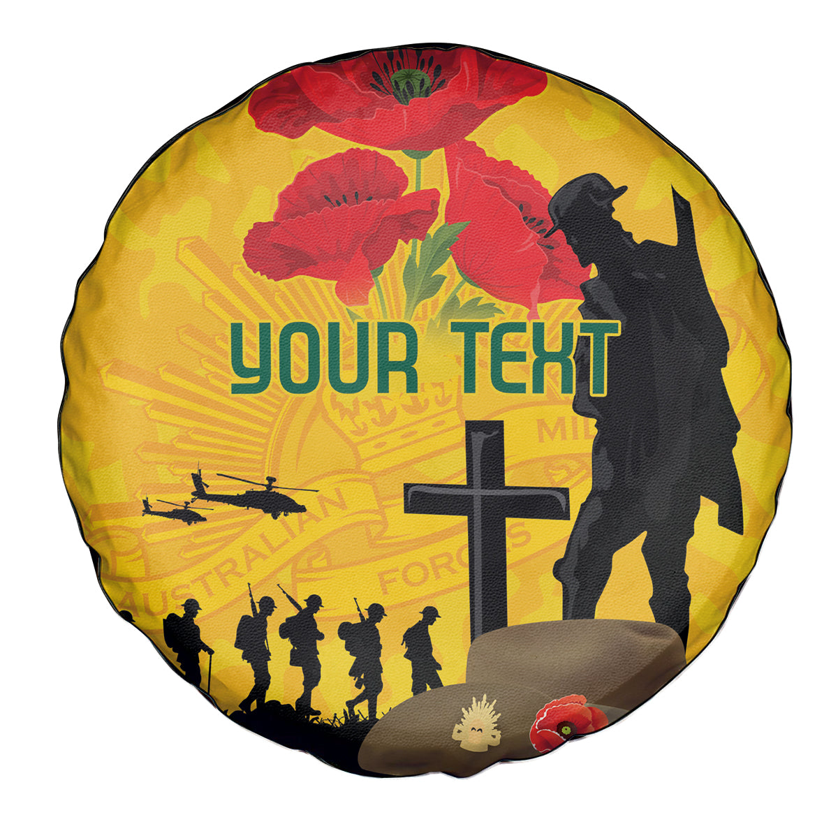 Australia Socceroos Soccer ANZAC Custom Spare Tire Cover Gallipoli Soldier With Camouflage Art - Vibe Hoodie Shop