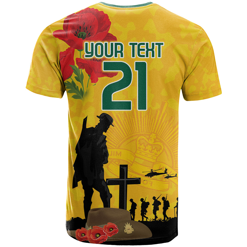 Australia Socceroos Soccer ANZAC Custom T Shirt Gallipoli Soldier With Camouflage Art LT9 - Vibe Hoodie Shop