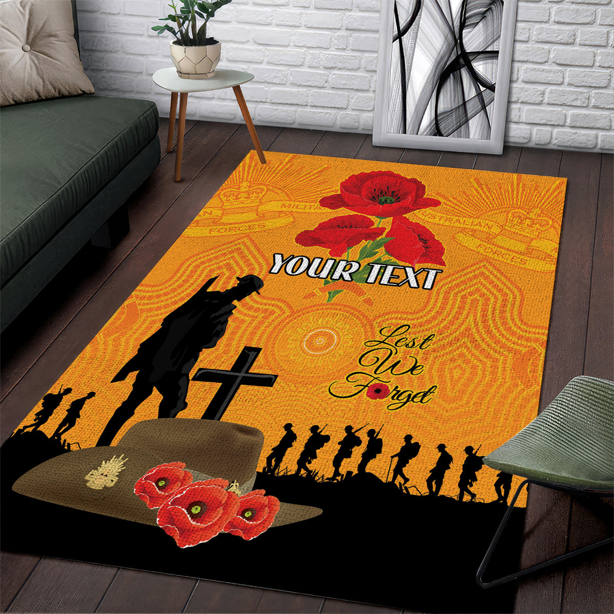 Australia Wallabies Rugby ANZAC Custom Area Rug Gallipoli Soldier With Aboriginal Dots Art - Vibe Hoodie Shop