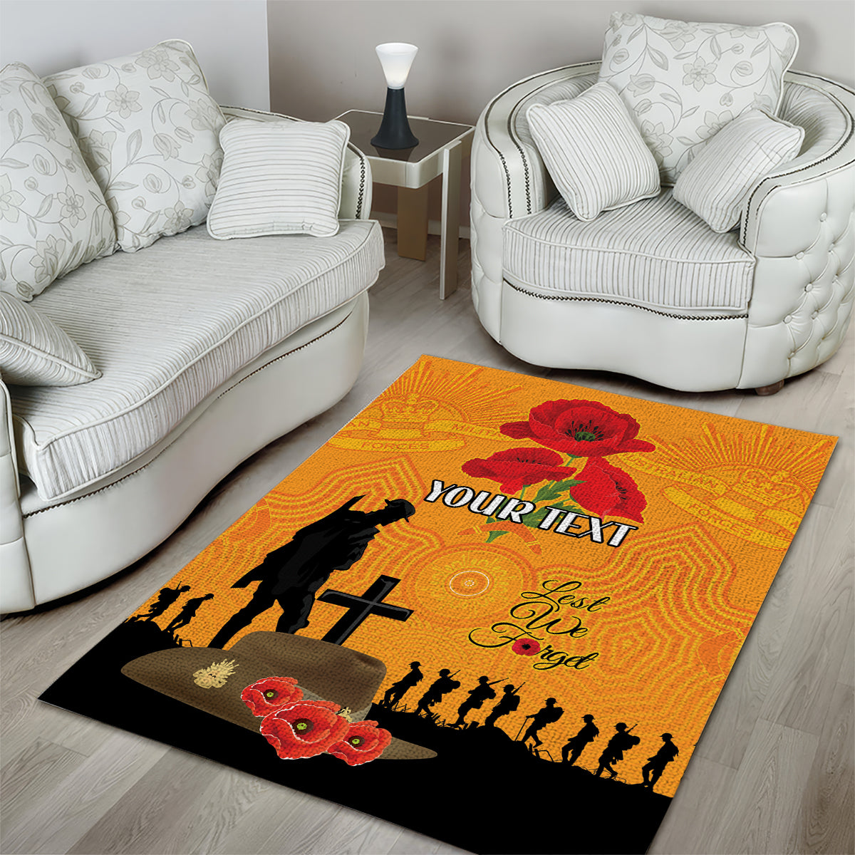 Australia Wallabies Rugby ANZAC Custom Area Rug Gallipoli Soldier With Aboriginal Dots Art - Vibe Hoodie Shop