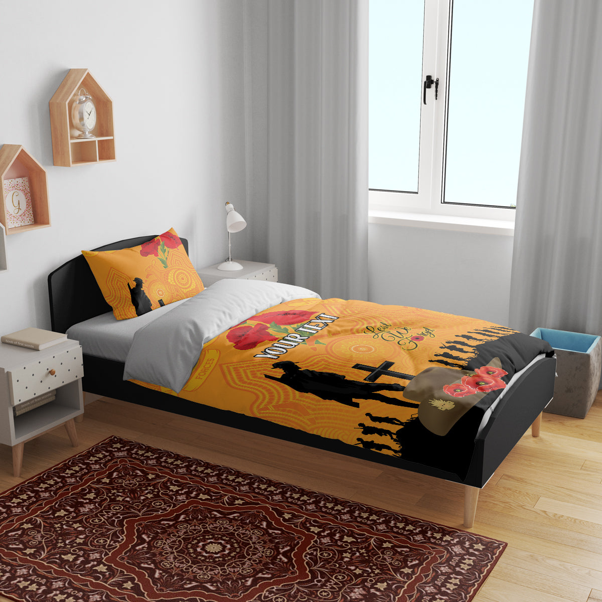 Australia Wallabies Rugby ANZAC Custom Bedding Set Gallipoli Soldier With Aboriginal Dots Art - Vibe Hoodie Shop