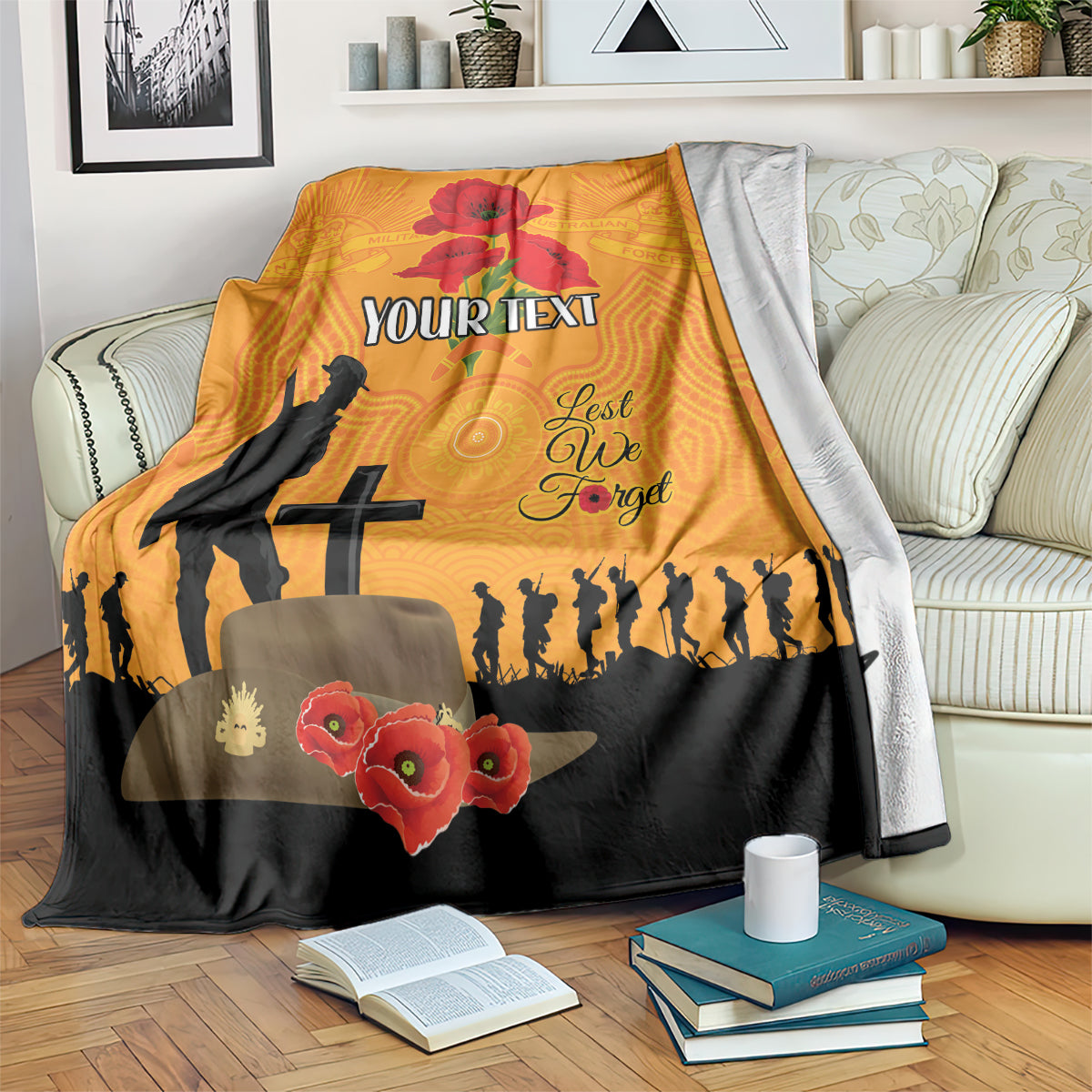 Australia Wallabies Rugby ANZAC Custom Blanket Gallipoli Soldier With Aboriginal Dots Art - Vibe Hoodie Shop