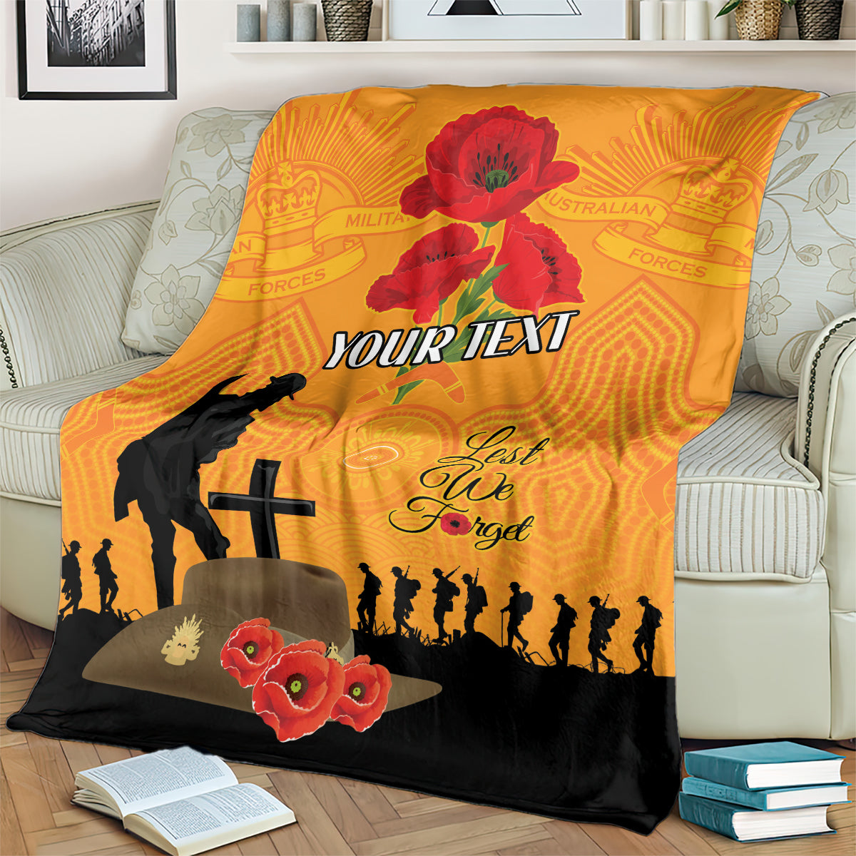 Australia Wallabies Rugby ANZAC Custom Blanket Gallipoli Soldier With Aboriginal Dots Art - Vibe Hoodie Shop