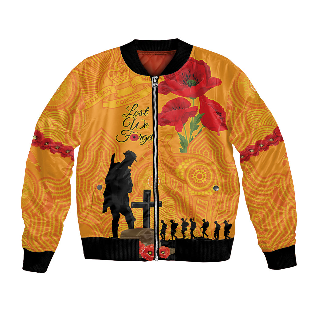 Australia Wallabies Rugby ANZAC Custom Bomber Jacket Gallipoli Soldier With Aboriginal Dots Art - Vibe Hoodie Shop