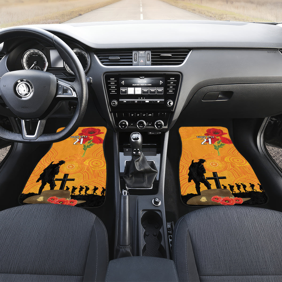 Australia Wallabies Rugby ANZAC Custom Car Mats Gallipoli Soldier With Aboriginal Dots Art