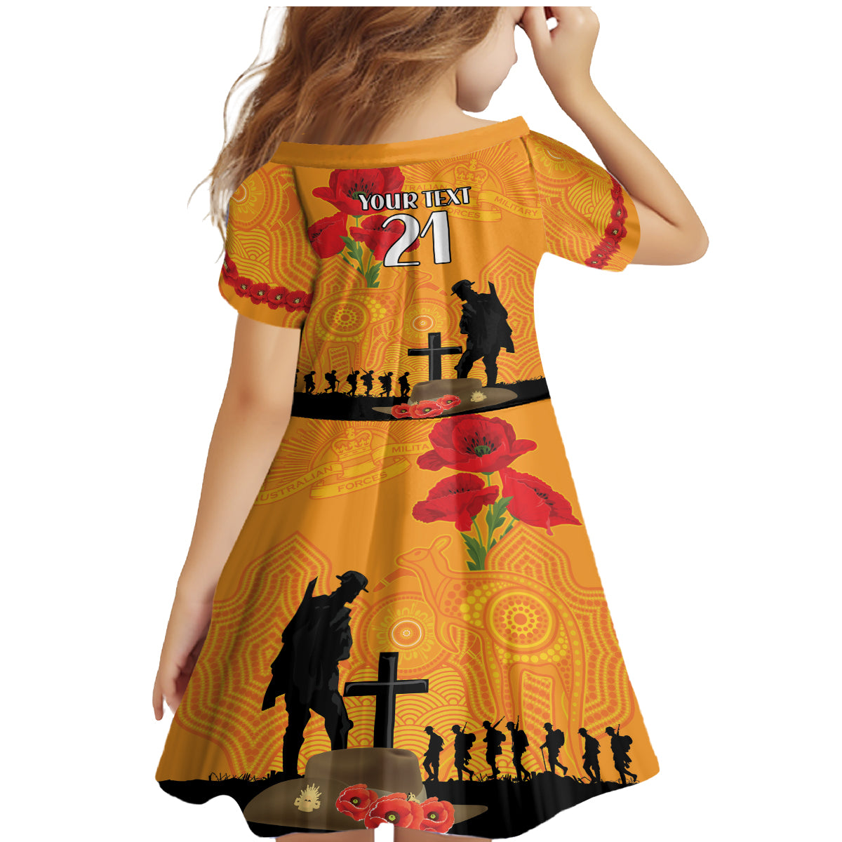 Australia Wallabies Rugby ANZAC Custom Family Matching Mermaid Dress and Hawaiian Shirt Gallipoli Soldier With Aboriginal Dots Art