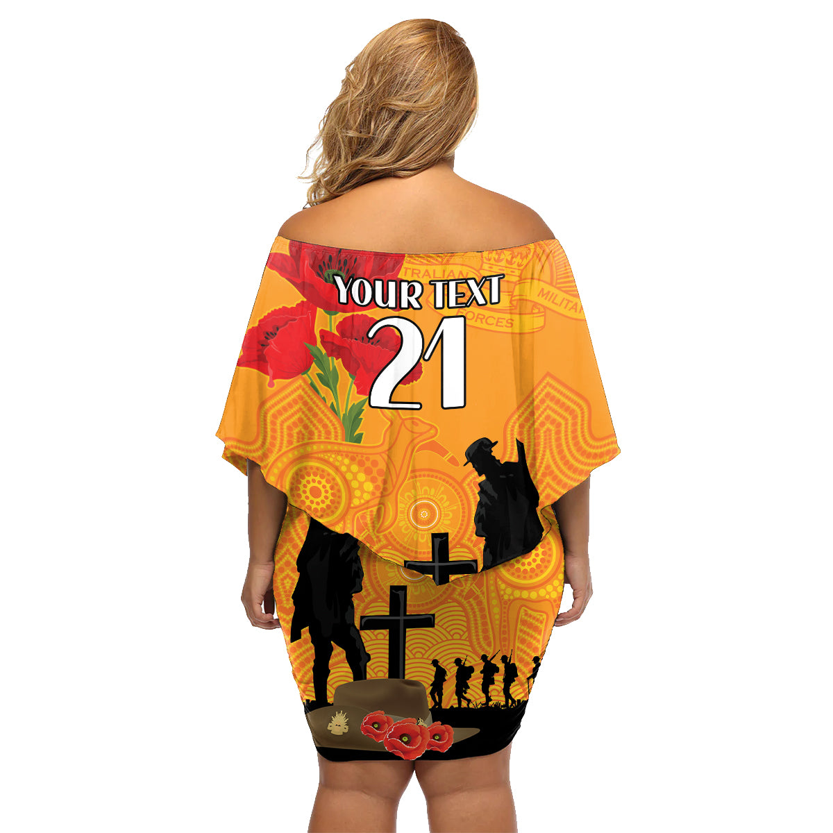 Australia Wallabies Rugby ANZAC Custom Family Matching Off Shoulder Short Dress and Hawaiian Shirt Gallipoli Soldier With Aboriginal Dots Art