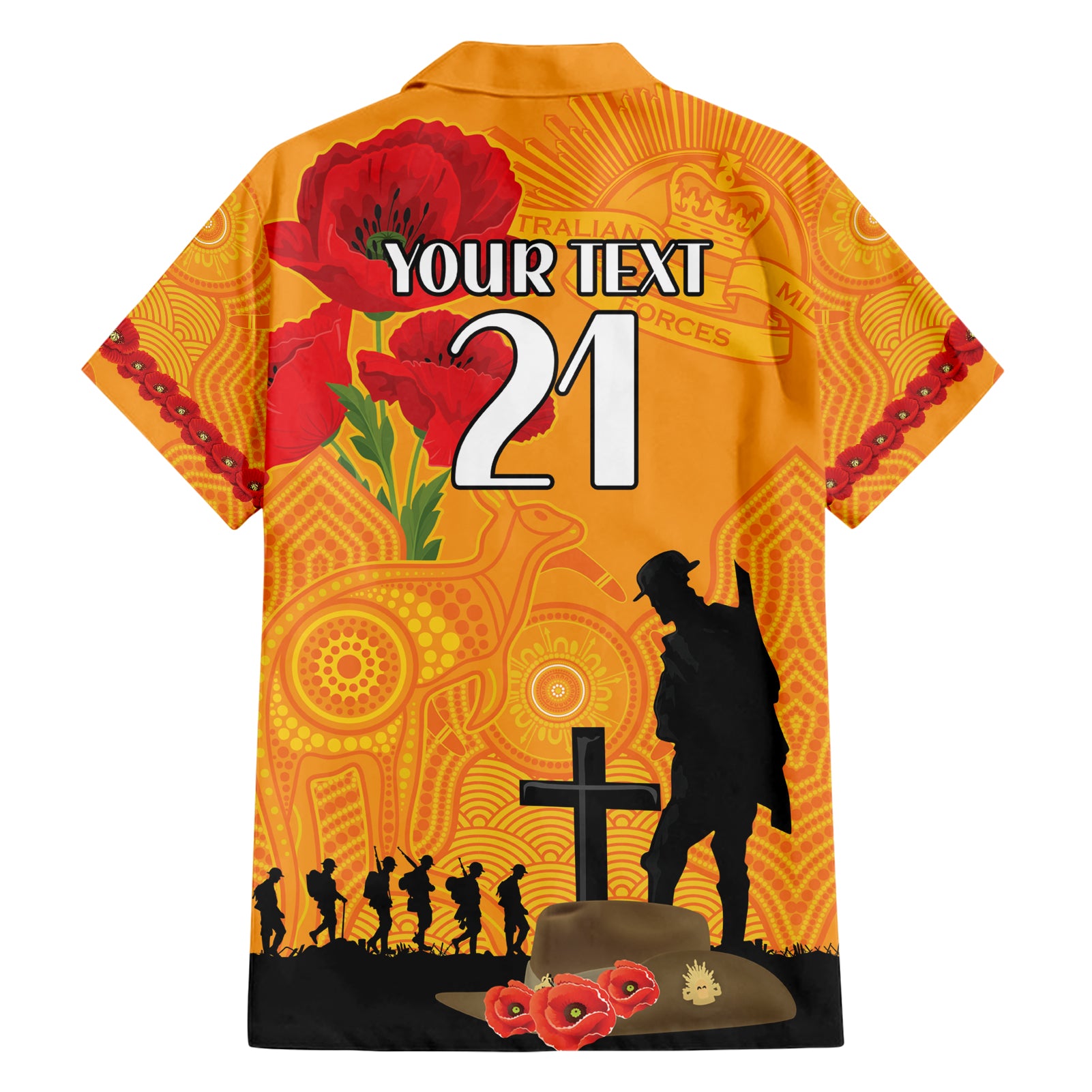 Australia Wallabies Rugby ANZAC Custom Family Matching Short Sleeve Bodycon Dress and Hawaiian Shirt Gallipoli Soldier With Aboriginal Dots Art