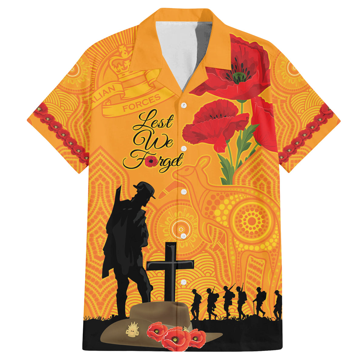 Australia Wallabies Rugby ANZAC Custom Family Matching Summer Maxi Dress and Hawaiian Shirt Gallipoli Soldier With Aboriginal Dots Art