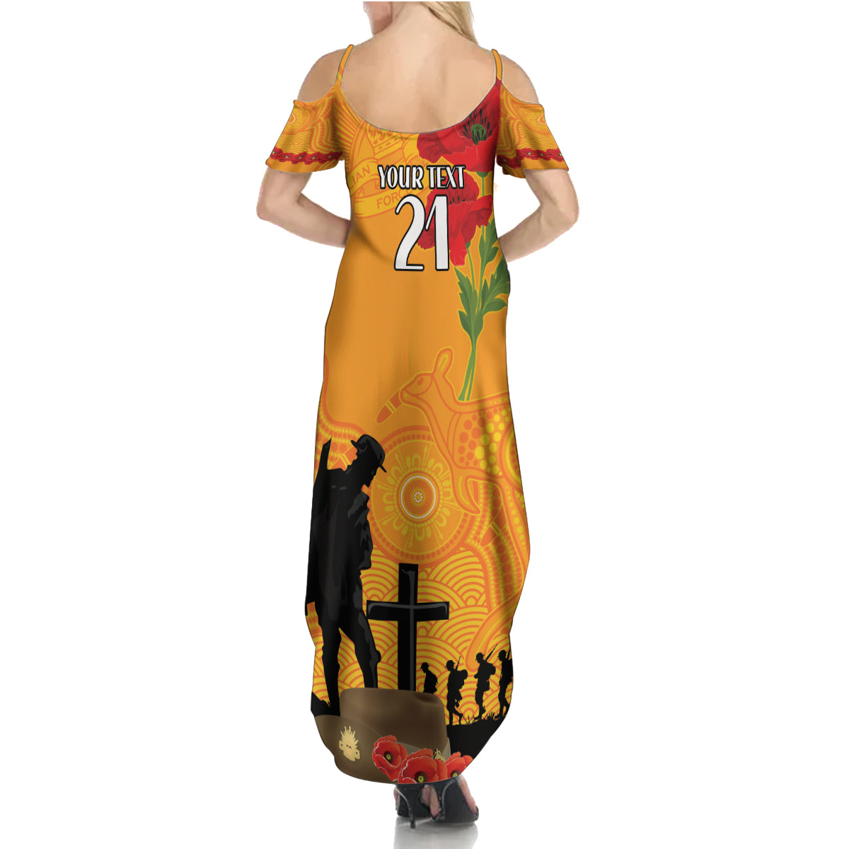Australia Wallabies Rugby ANZAC Custom Family Matching Summer Maxi Dress and Hawaiian Shirt Gallipoli Soldier With Aboriginal Dots Art