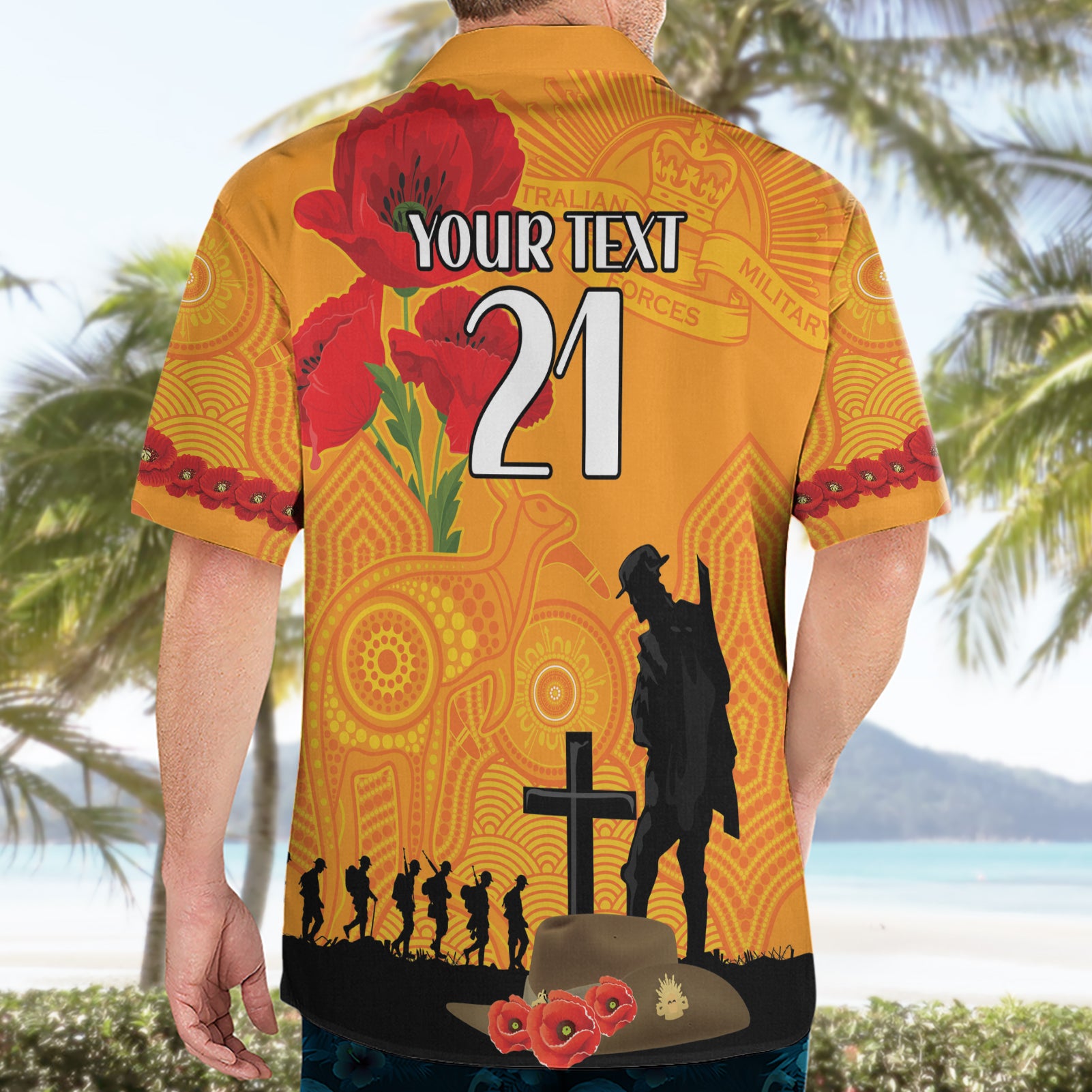 Australia Wallabies Rugby ANZAC Custom Hawaiian Shirt Gallipoli Soldier With Aboriginal Dots Art - Vibe Hoodie Shop