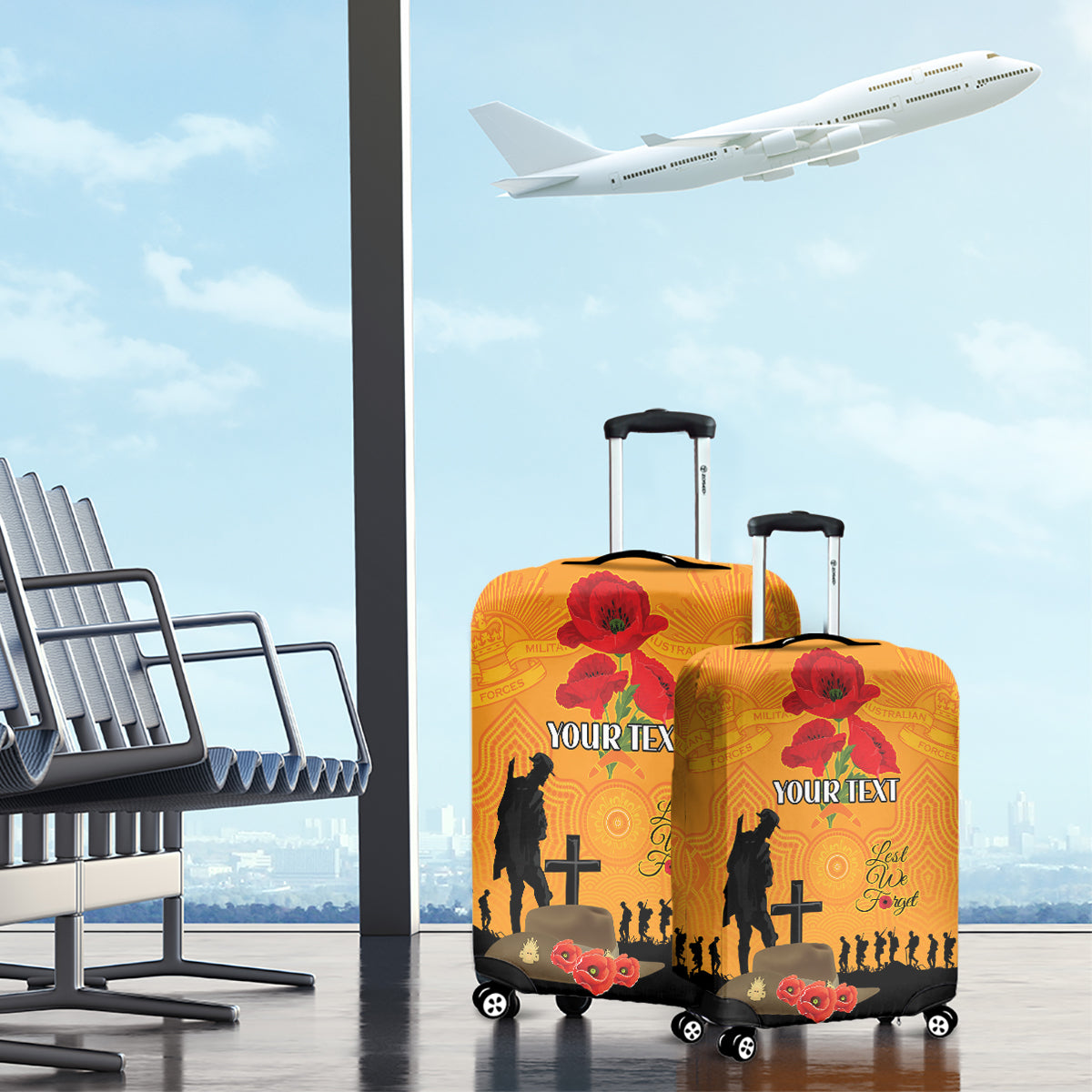 Australia Wallabies Rugby ANZAC Custom Luggage Cover Gallipoli Soldier With Aboriginal Dots Art - Vibe Hoodie Shop