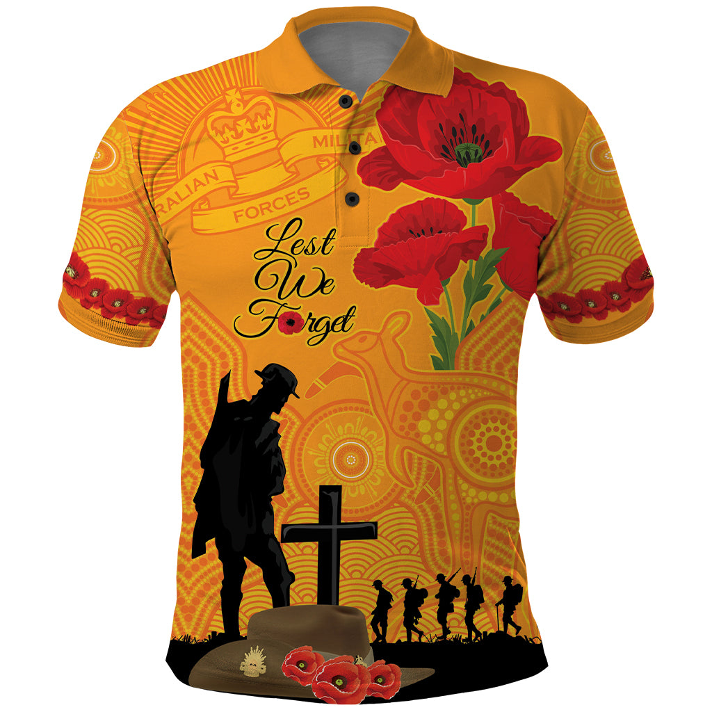 Australia Wallabies Rugby ANZAC Custom Polo Shirt Gallipoli Soldier With Aboriginal Dots Art LT9 - Vibe Hoodie Shop