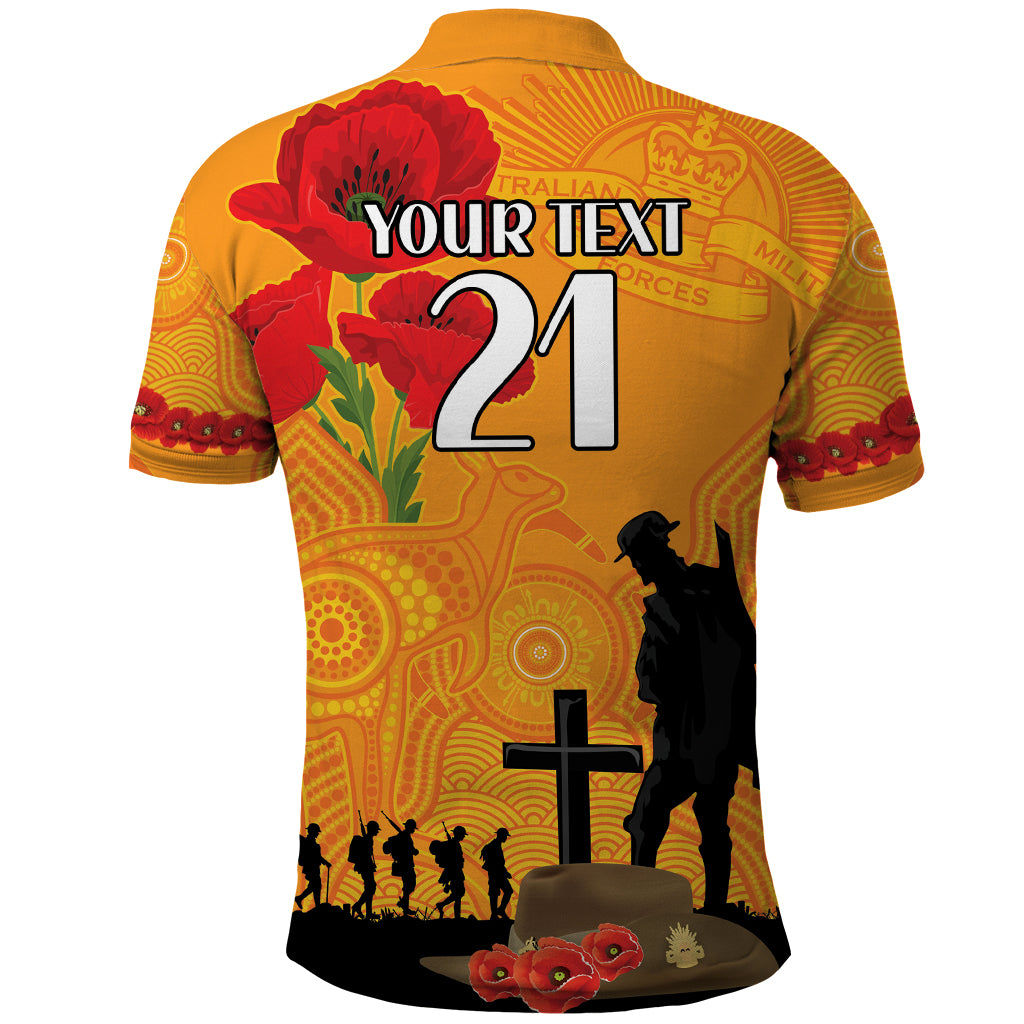 Australia Wallabies Rugby ANZAC Custom Polo Shirt Gallipoli Soldier With Aboriginal Dots Art LT9 - Vibe Hoodie Shop