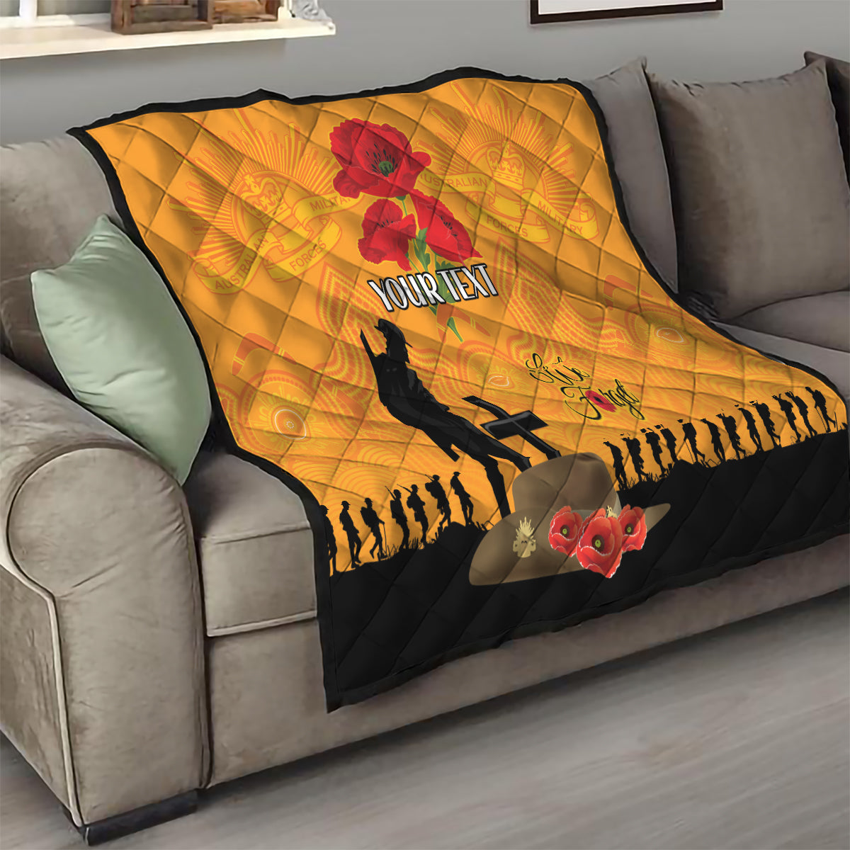 Australia Wallabies Rugby ANZAC Custom Quilt Gallipoli Soldier With Aboriginal Dots Art - Vibe Hoodie Shop