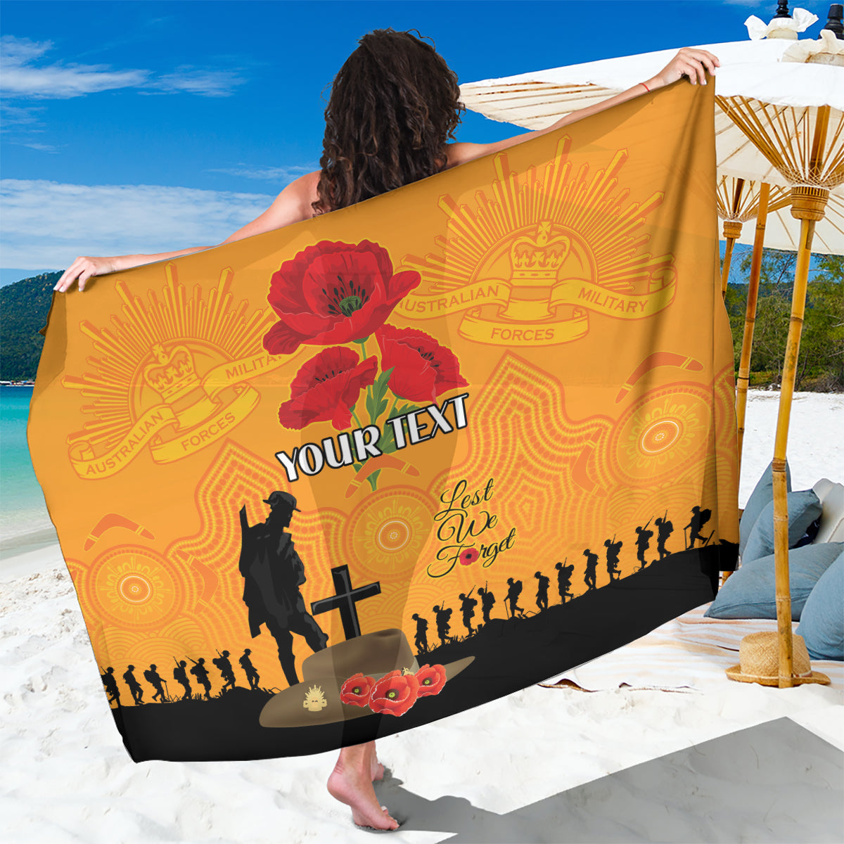 Australia Wallabies Rugby ANZAC Custom Sarong Gallipoli Soldier With Aboriginal Dots Art - Vibe Hoodie Shop