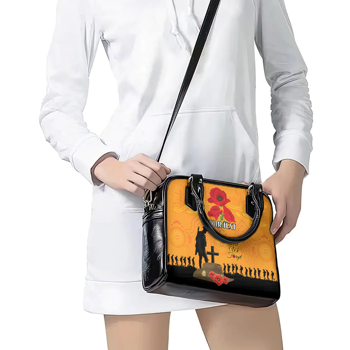 Australia Wallabies Rugby ANZAC Custom Shoulder Handbag Gallipoli Soldier With Aboriginal Dots Art - Vibe Hoodie Shop