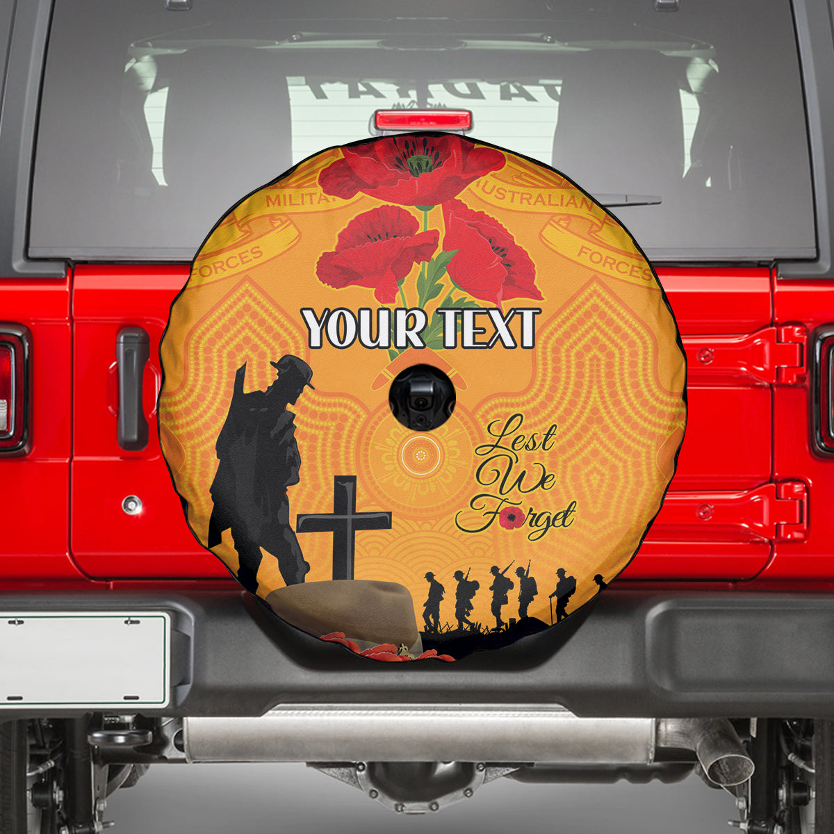 Australia Wallabies Rugby ANZAC Custom Spare Tire Cover Gallipoli Soldier With Aboriginal Dots Art - Vibe Hoodie Shop